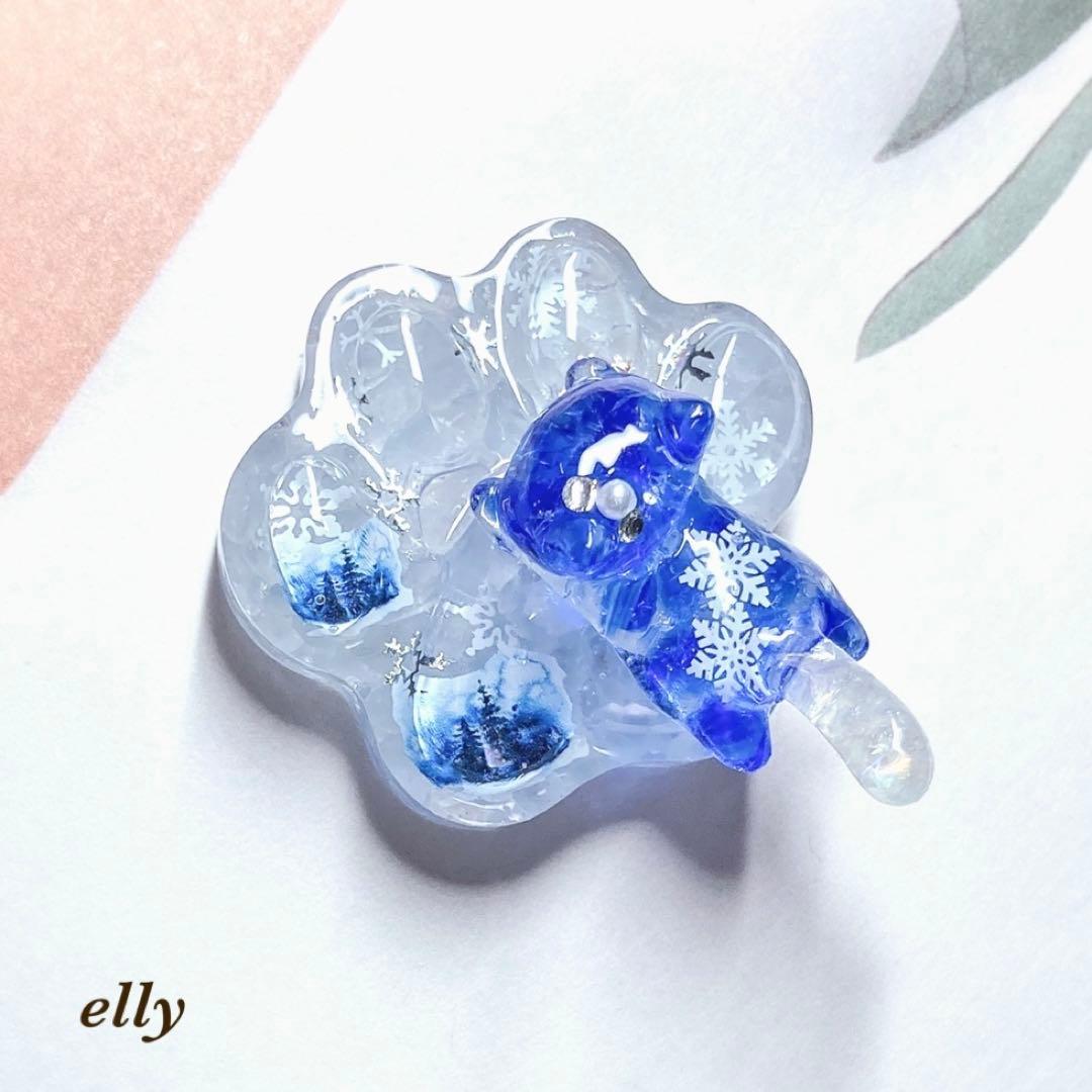 【sawasawa様】1569.天然石　琉球ガラス　雪の結晶　とびつき猫　レジン