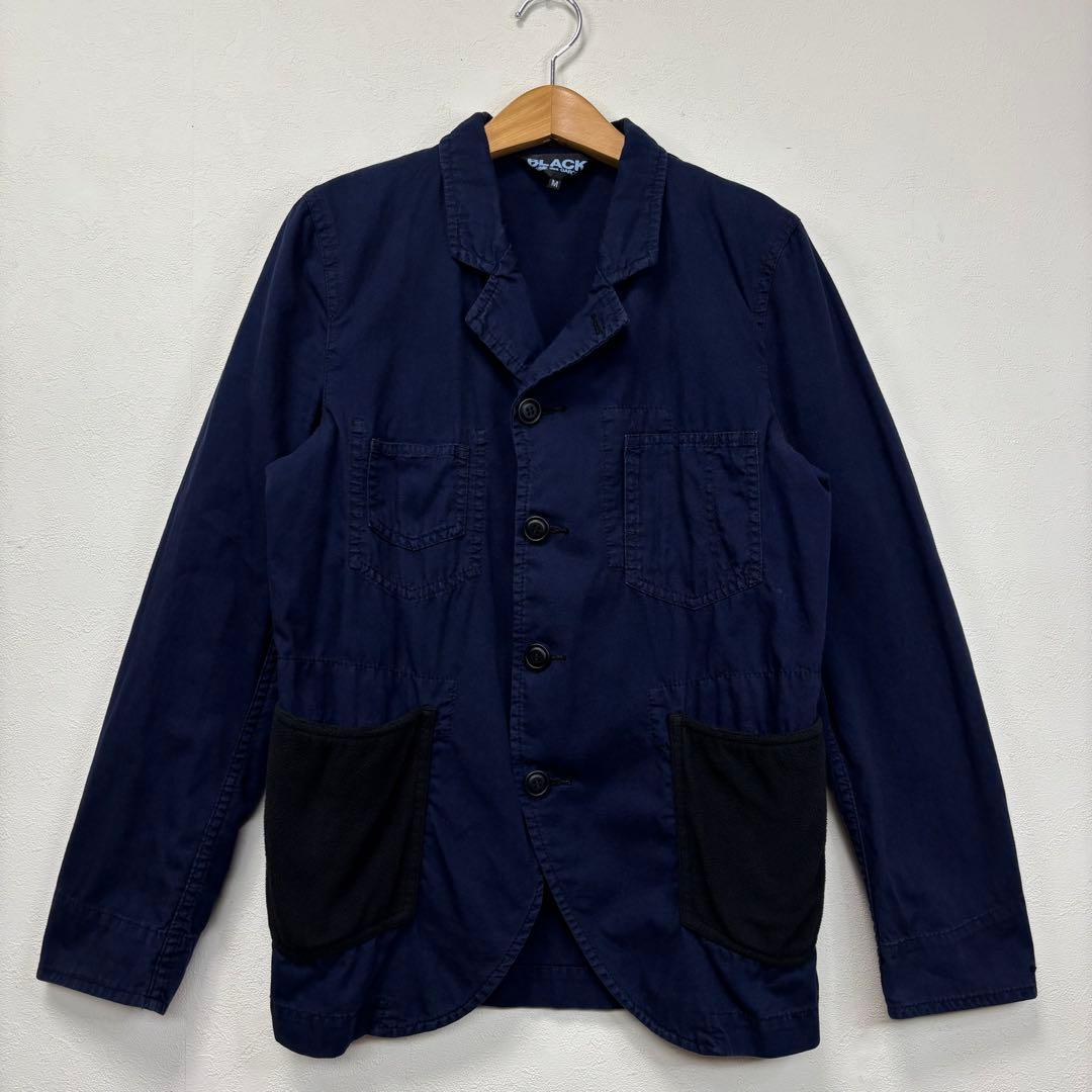 コムデギャルソン ブレザー テーラード ジャケット フリース ポケット ネイビー