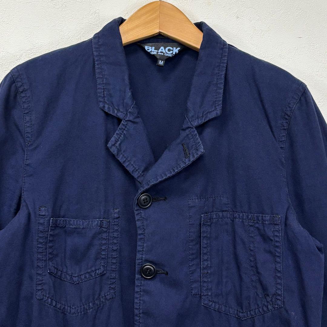 コムデギャルソン ブレザー テーラード ジャケット フリース ポケット ネイビー