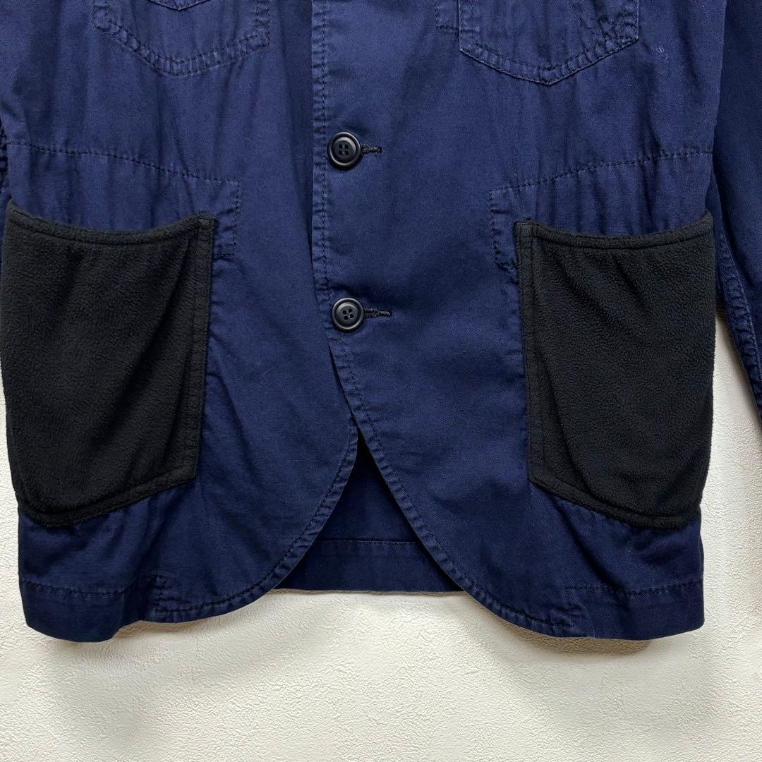 コムデギャルソン ブレザー テーラード ジャケット フリース ポケット ネイビー