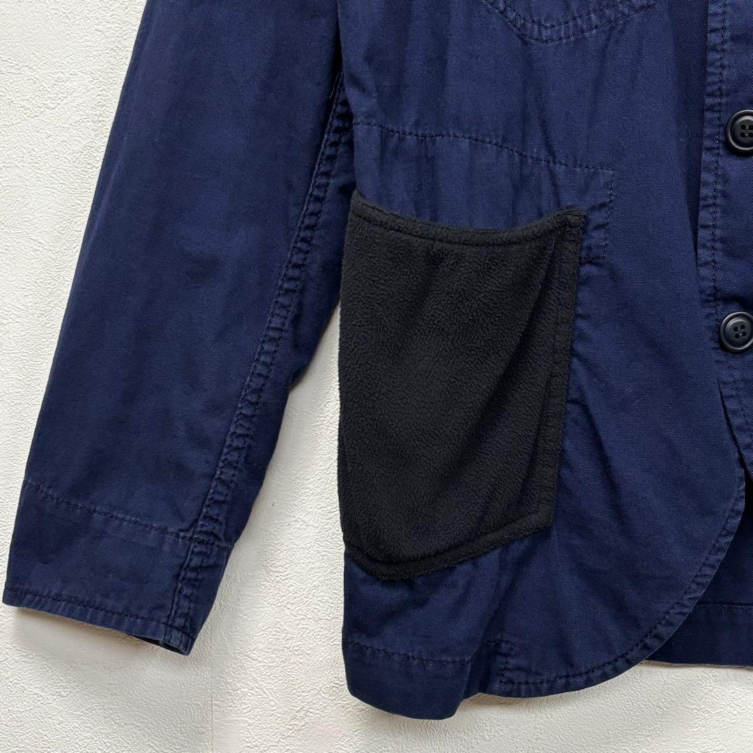 コムデギャルソン ブレザー テーラード ジャケット フリース ポケット ネイビー