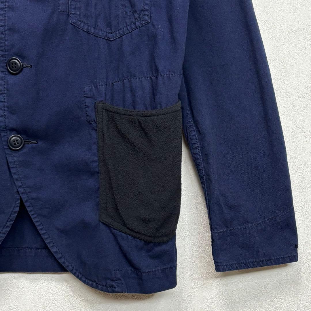 コムデギャルソン ブレザー テーラード ジャケット フリース ポケット ネイビー