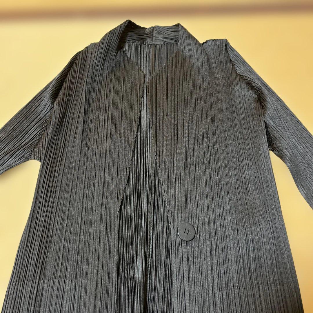 PLEATS PLEASE ストライプ ロングカーディガン