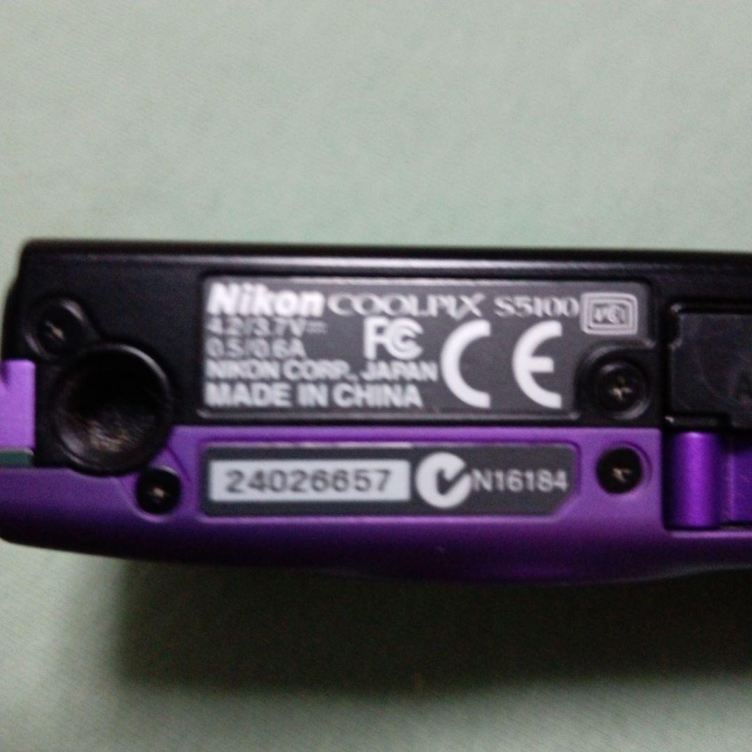 Nikon COOLPIX 紫 デジタルカメラ充電器付　動作確認済み