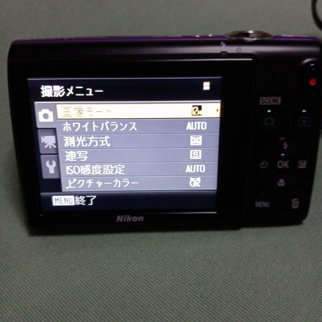 Nikon COOLPIX 紫 デジタルカメラ充電器付　動作確認済み