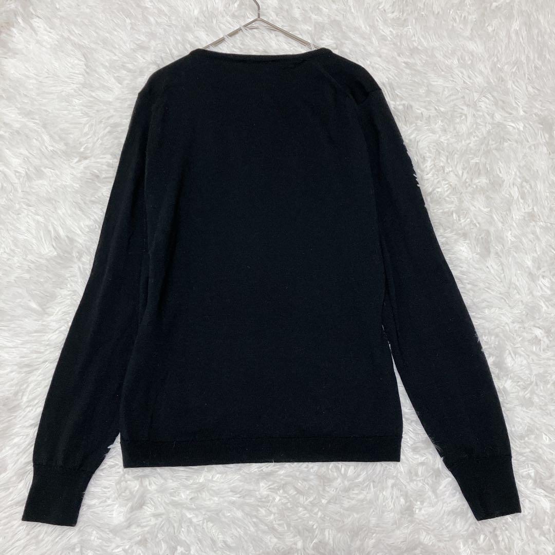 美品 ジョンスメドレー　メリノウール100% ブラック カーディガン M 黒