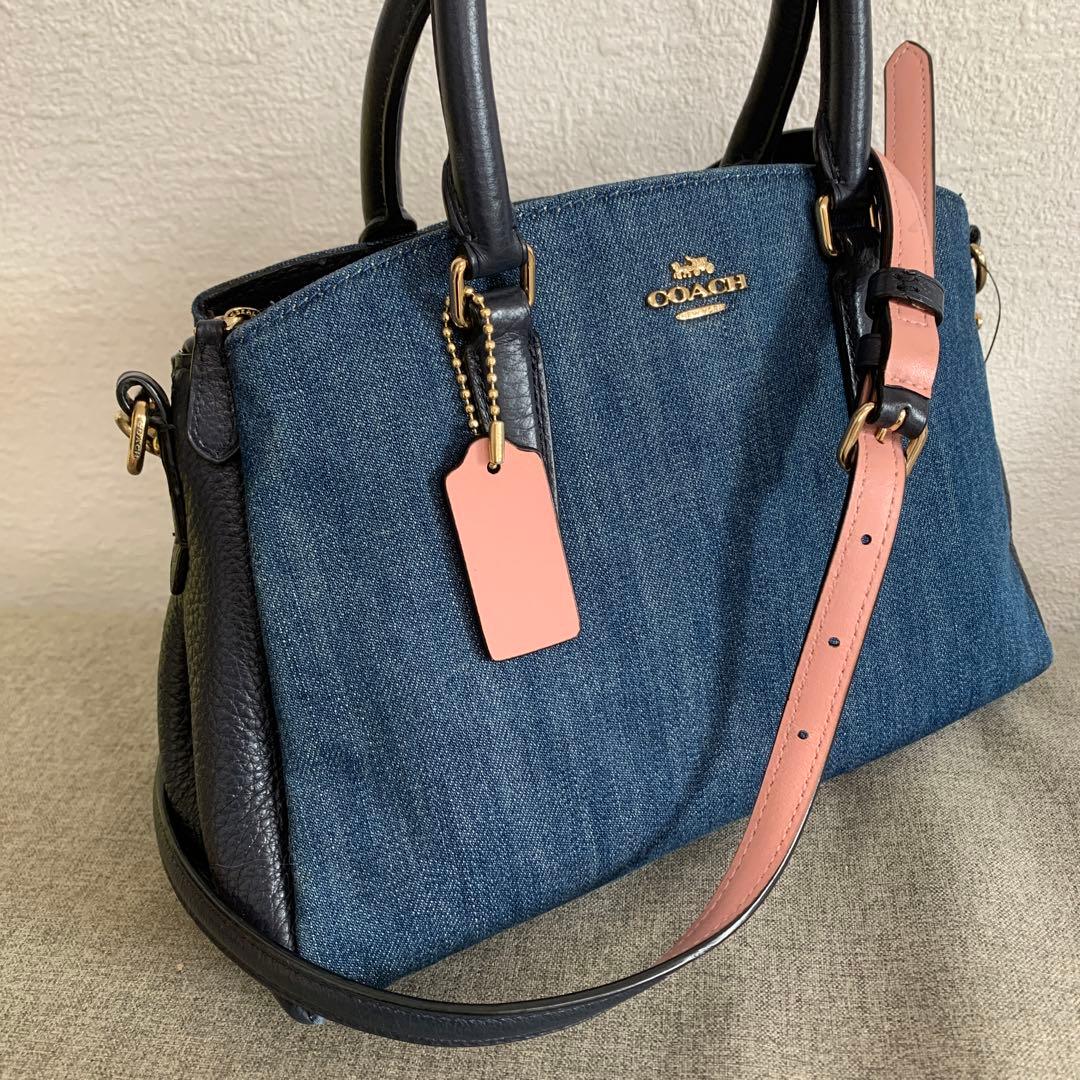 美品♡ COACH☆コーチ　デニムxレザー　バッグ　2way