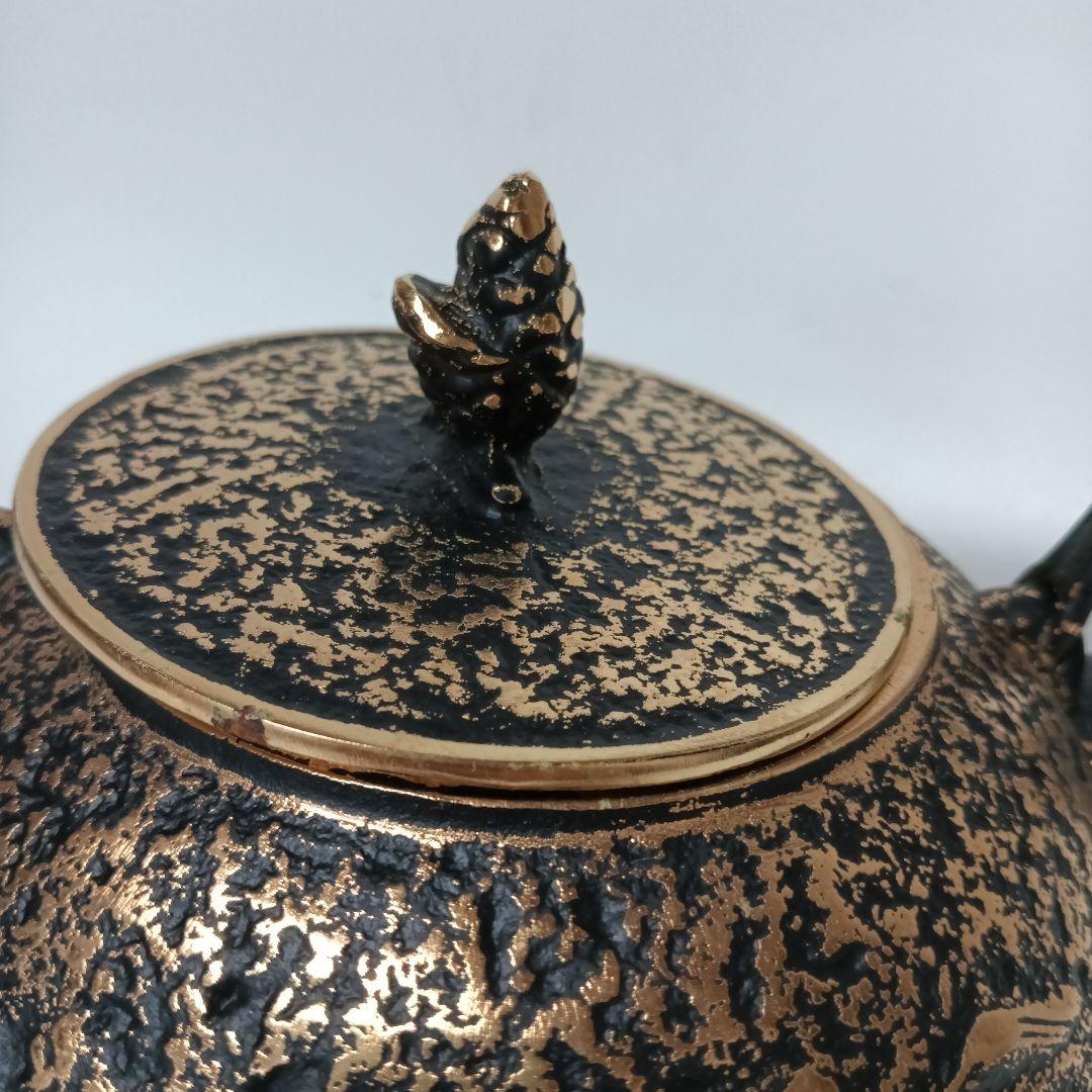 南部岩鋳　 純金　純銀着　美濃華林作　鉄瓶