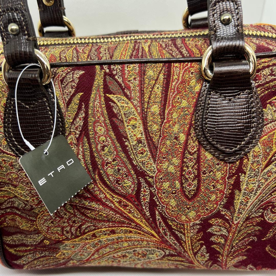 新品タグ付 ETRO 正規品 ギャラ付 希少ジャカード ボストンバッグ