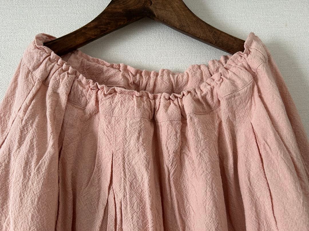 週末限定価格☆cheer札幌 hibi コットンリネン先染めパンツ　薄ピンク