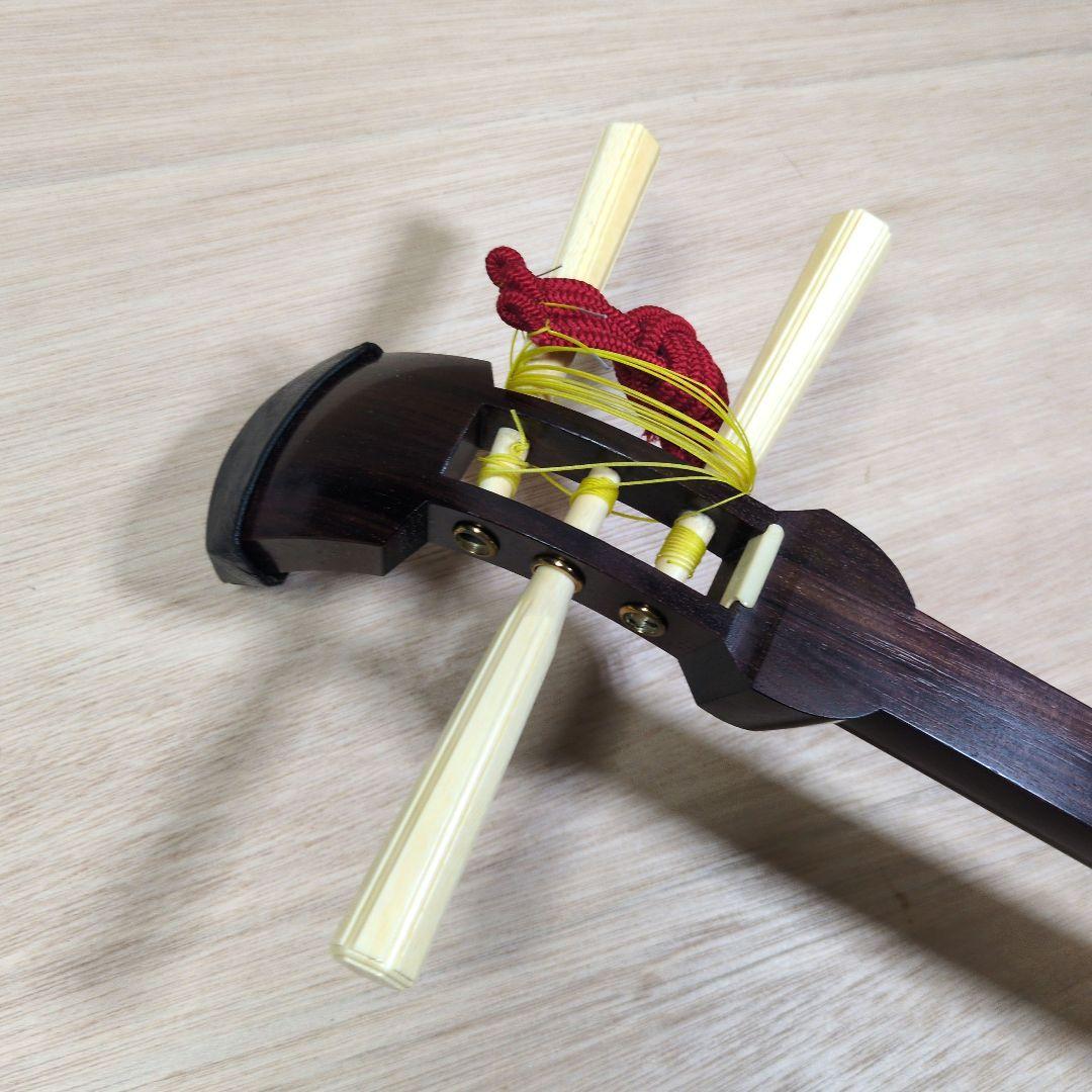 日本橋 鶴屋三絃店 三味線　東地唄　紫檀　皮破れ　和楽器