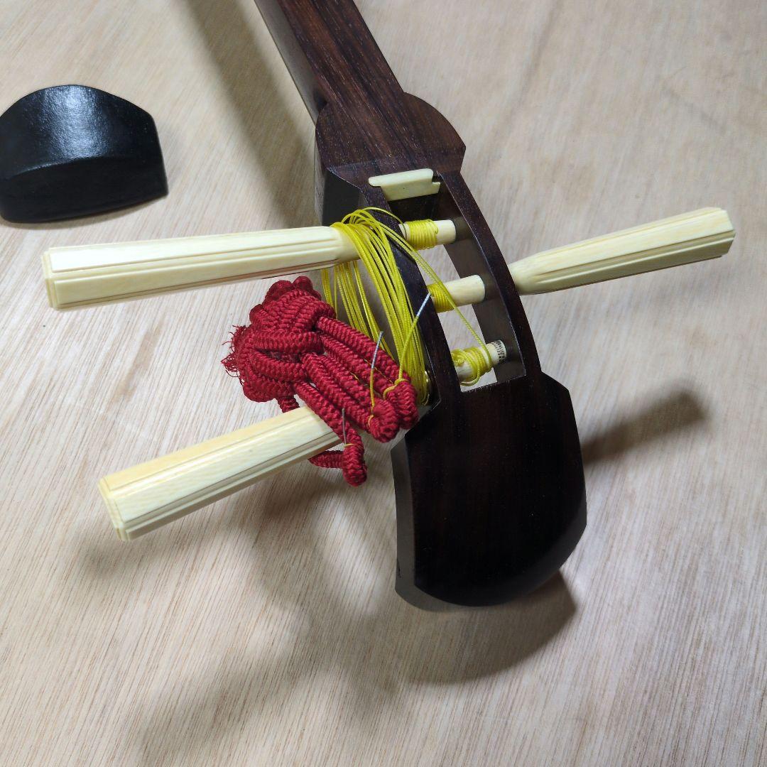 日本橋 鶴屋三絃店 三味線　東地唄　紫檀　皮破れ　和楽器