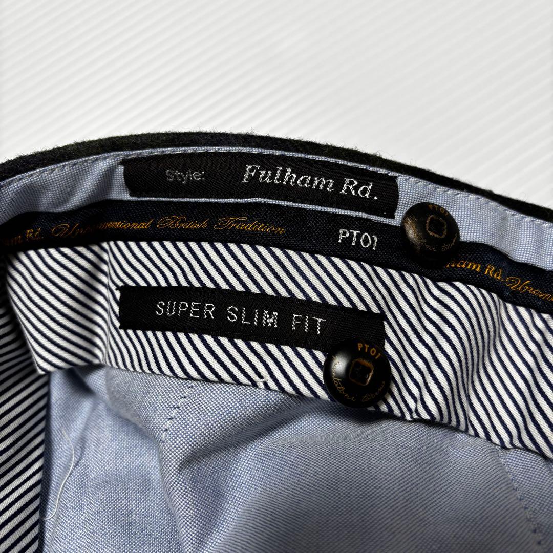 【ピーティーゼロウーノ PT01】ウール　パンツ　チェック　グリーン　メンズ