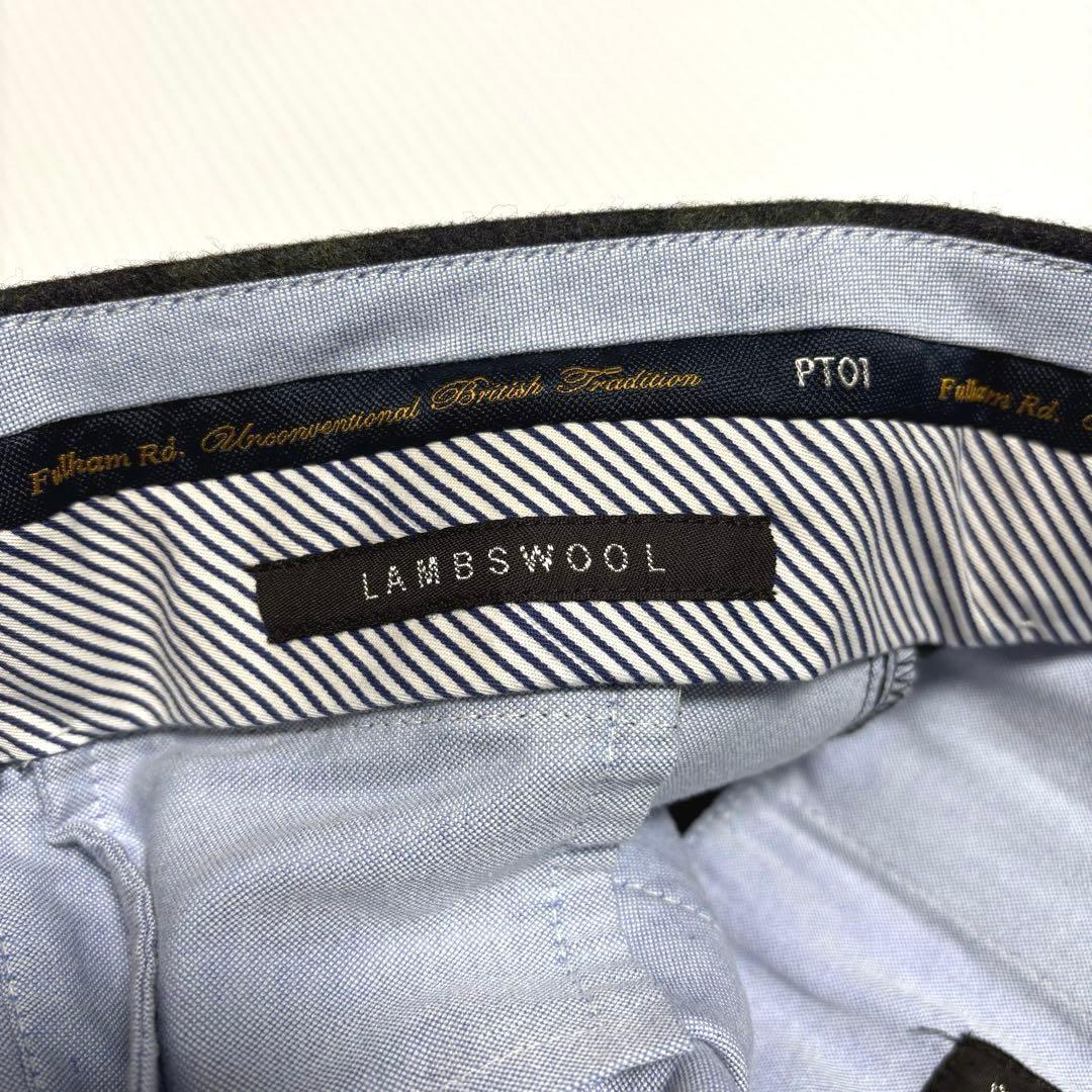 【ピーティーゼロウーノ PT01】ウール　パンツ　チェック　グリーン　メンズ