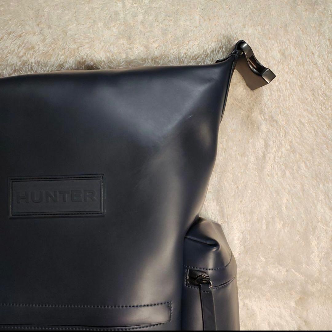 HUNTER トップクリップ ラバーコーティング レザー ネイビー
