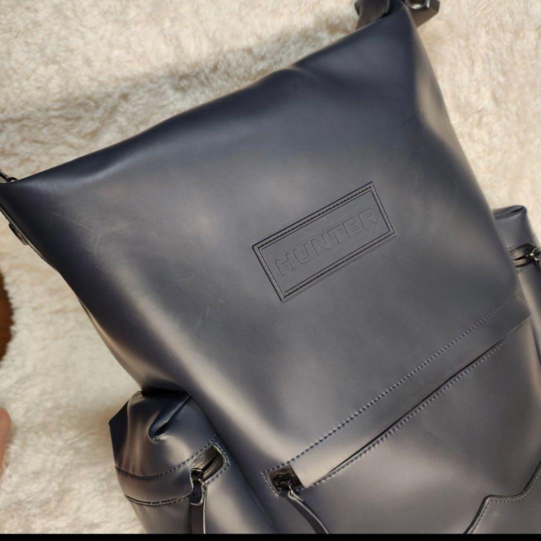 HUNTER トップクリップ ラバーコーティング レザー ネイビー