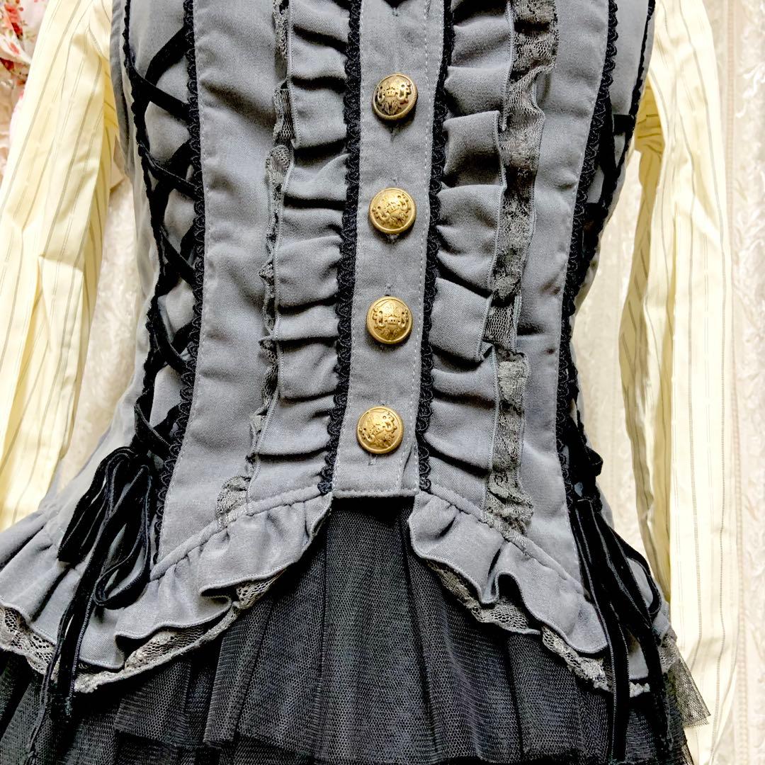 axes femme W編み上げベスト　グレー　クラロリ　Y2K 森ガール　新品