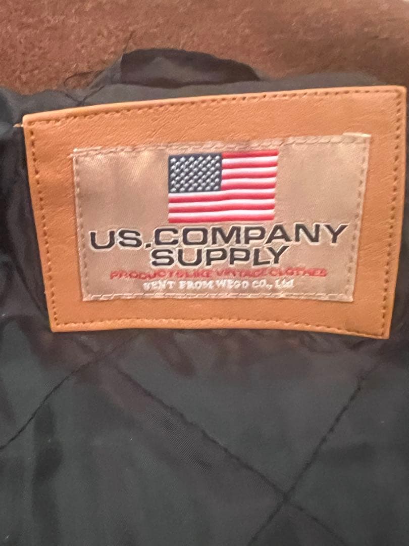 メンズ　ブラウン スタジャン レザー袖