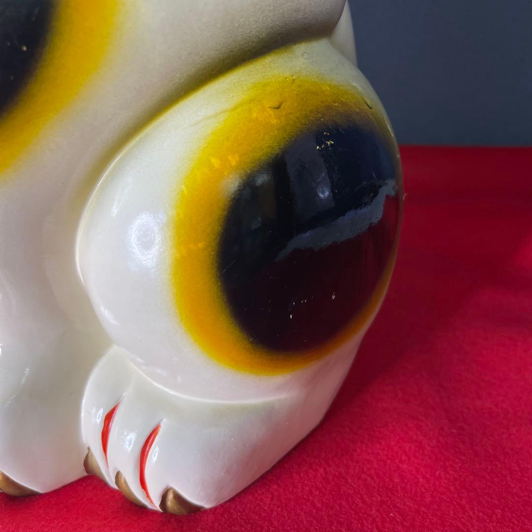 【　年代物　】特大　常滑焼　招き猫　右手招き　金運　昭和　レトロ