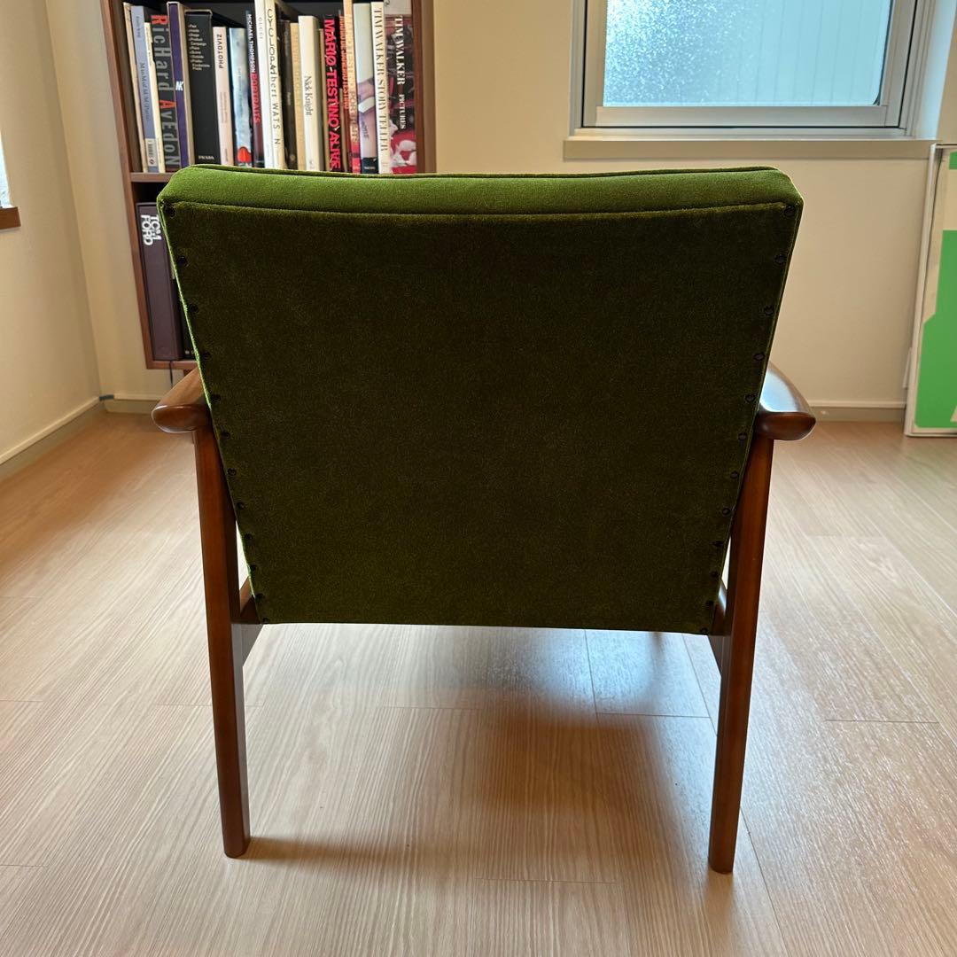カリモク60 Kチェア 1シーター　モケットグリーン【美品】