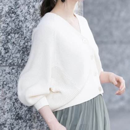 カーディガン［アダムエロペ  コットンコクーンカーディガン］