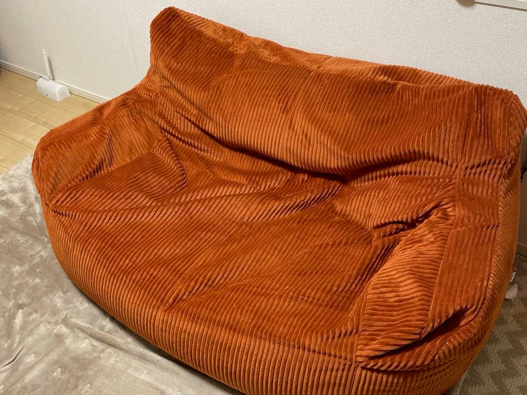 [アンコウ]LOOSY 2人掛けビーズソファ ブラッドオレンジ