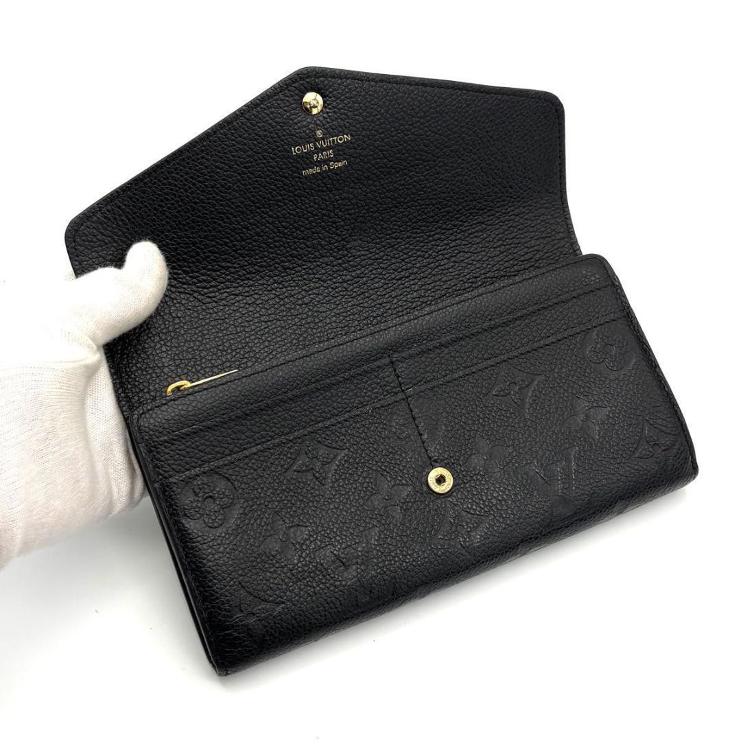 【超美品】ルイヴィトン アンプラント ポルトフォイユ サラ 長財布 ブラック 黒