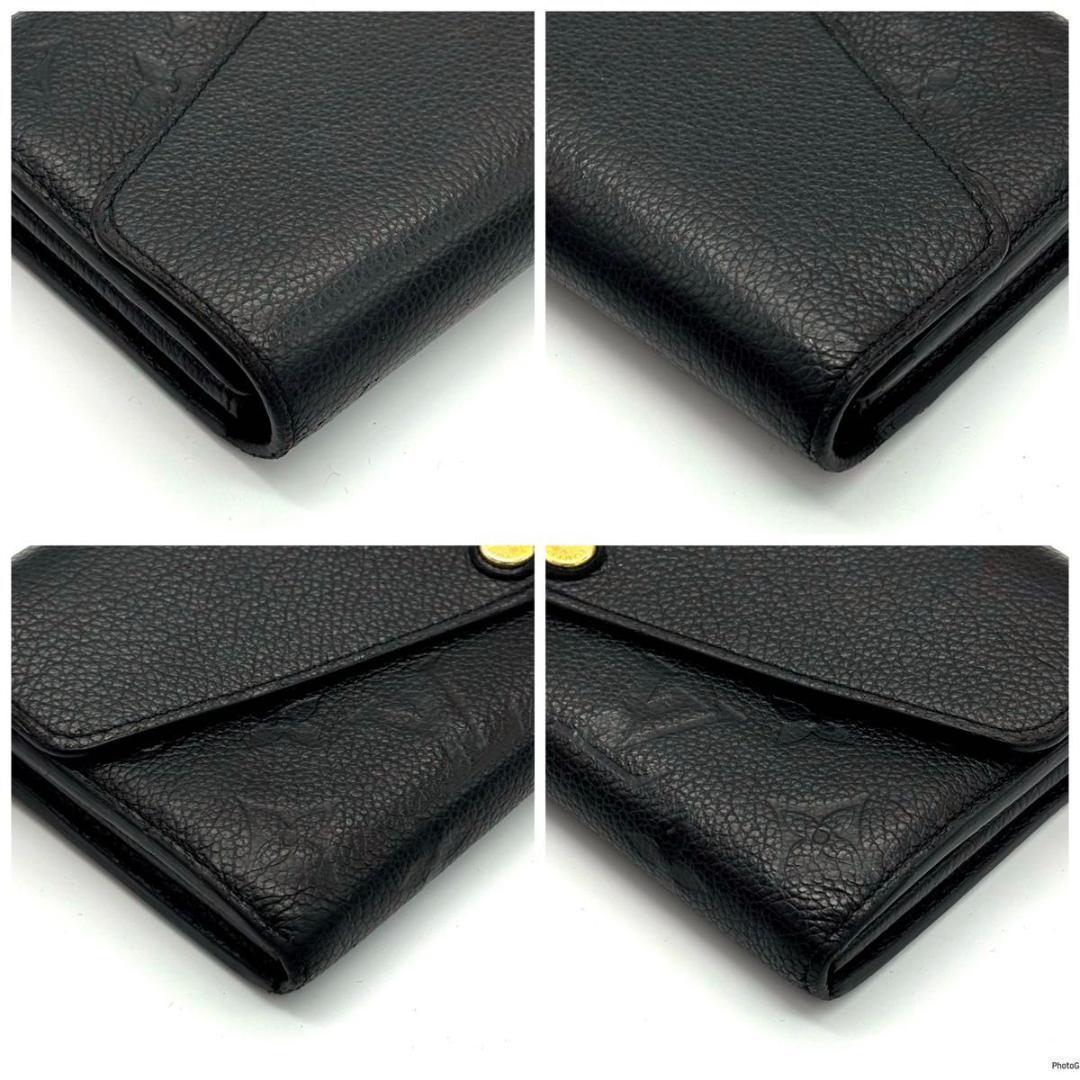 【超美品】ルイヴィトン アンプラント ポルトフォイユ サラ 長財布 ブラック 黒