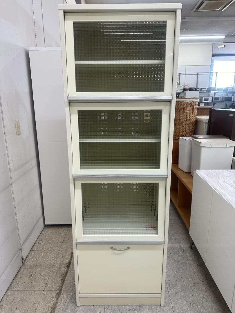 ビーカンパニー 食器棚 レンジボード クルム レトロ ホワイト