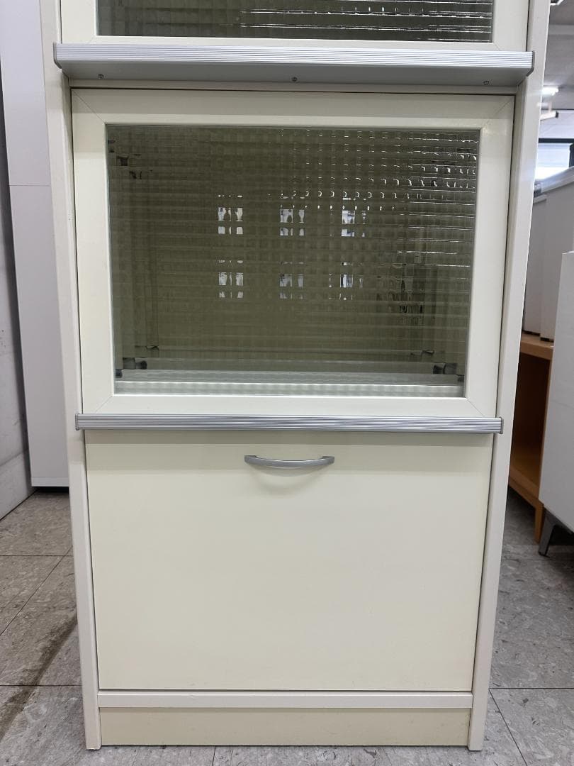 ビーカンパニー 食器棚 レンジボード クルム レトロ ホワイト