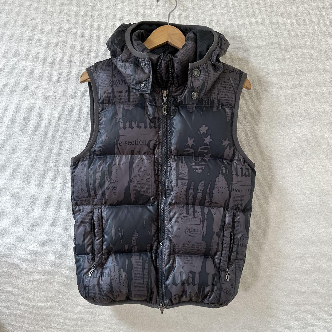 【John Galliano】NEWS PAPER DOWN VEST 希少