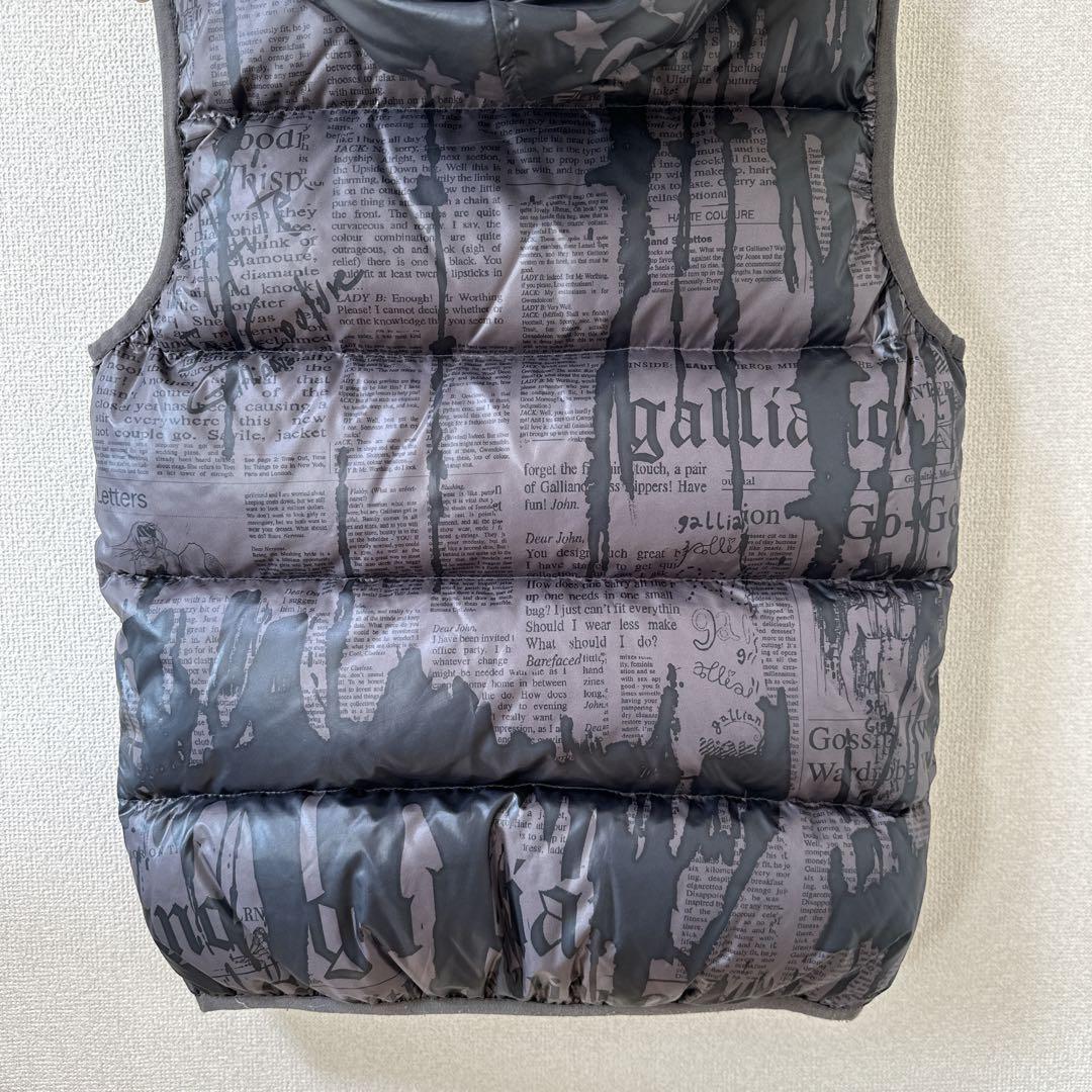 【John Galliano】NEWS PAPER DOWN VEST 希少