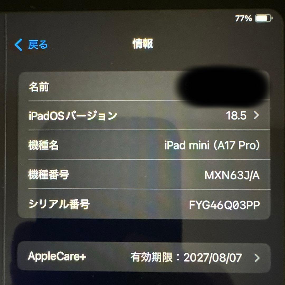 iPad mini 第7世代 128GB Wi-Fi スペースグレイ ケース付き