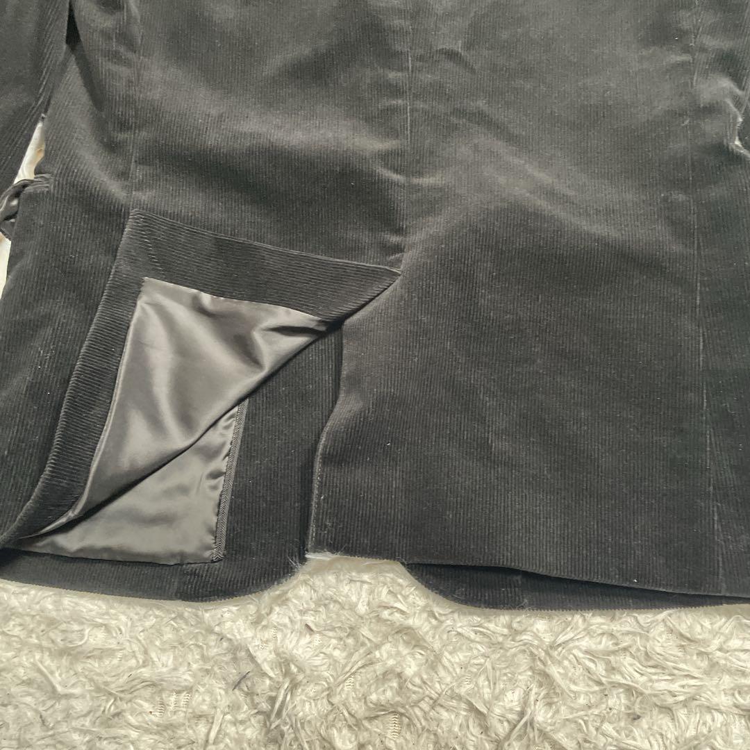 ナノユニバース　ダメリーノ コーデュロイ　スーツ　セットアップ　ブラック　L