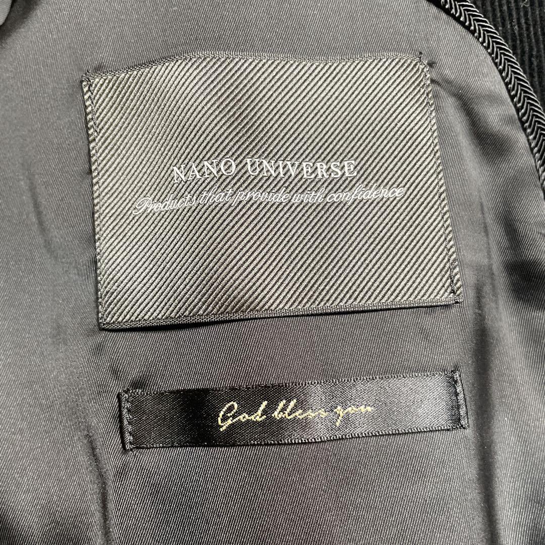 ナノユニバース　ダメリーノ コーデュロイ　スーツ　セットアップ　ブラック　L