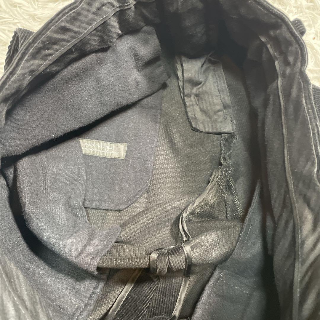 ナノユニバース　ダメリーノ コーデュロイ　スーツ　セットアップ　ブラック　L