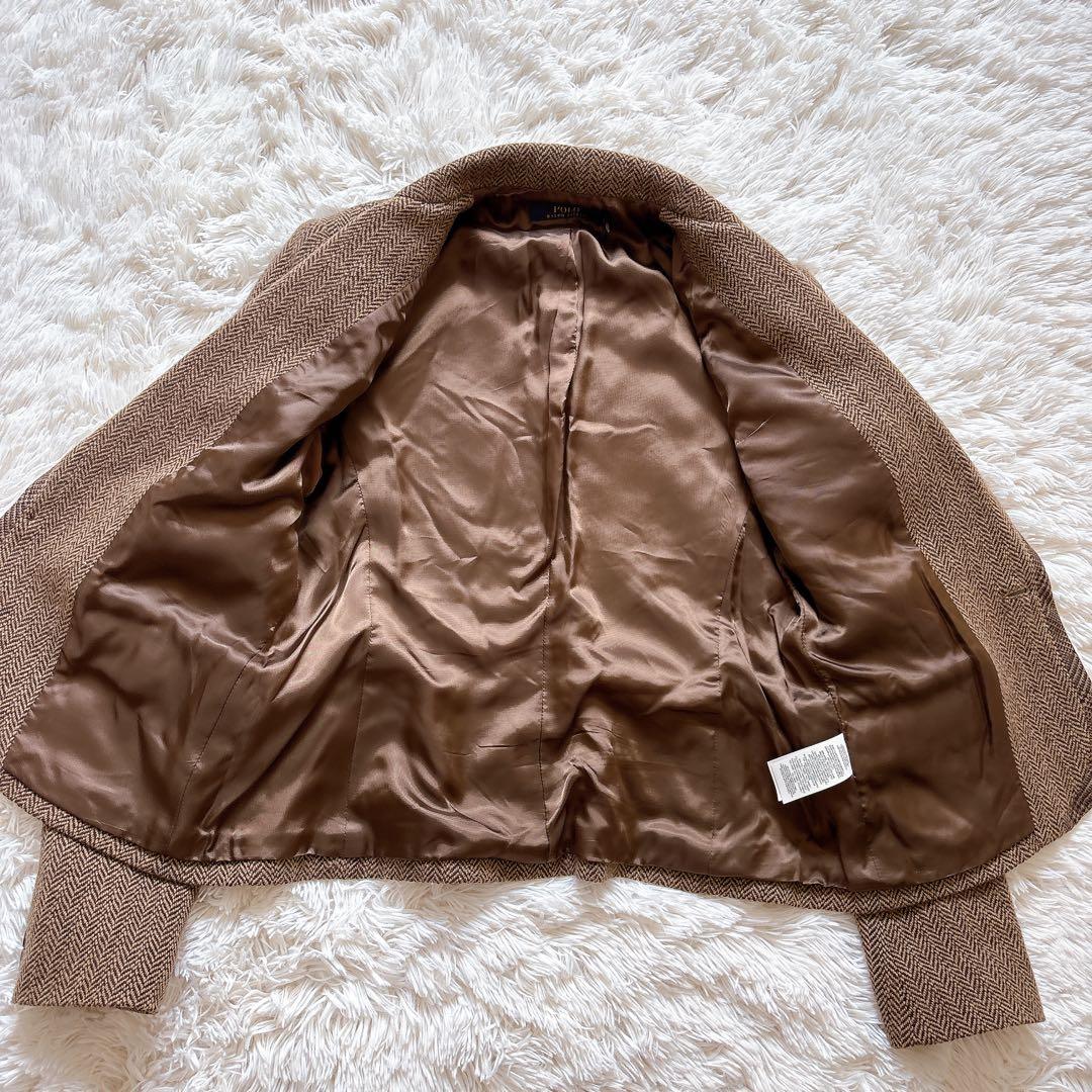【K様】ポロラルフローレン　へリンボーンウールブレンド ジャケット　ブラウン　M