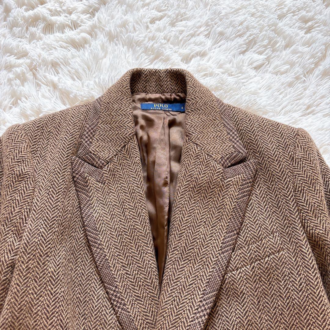 【K様】ポロラルフローレン　へリンボーンウールブレンド ジャケット　ブラウン　M