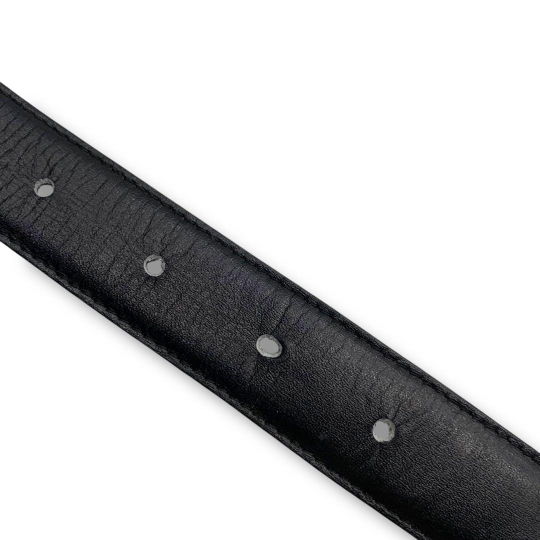 VALENTINO V字バックル 黒レザーベルト