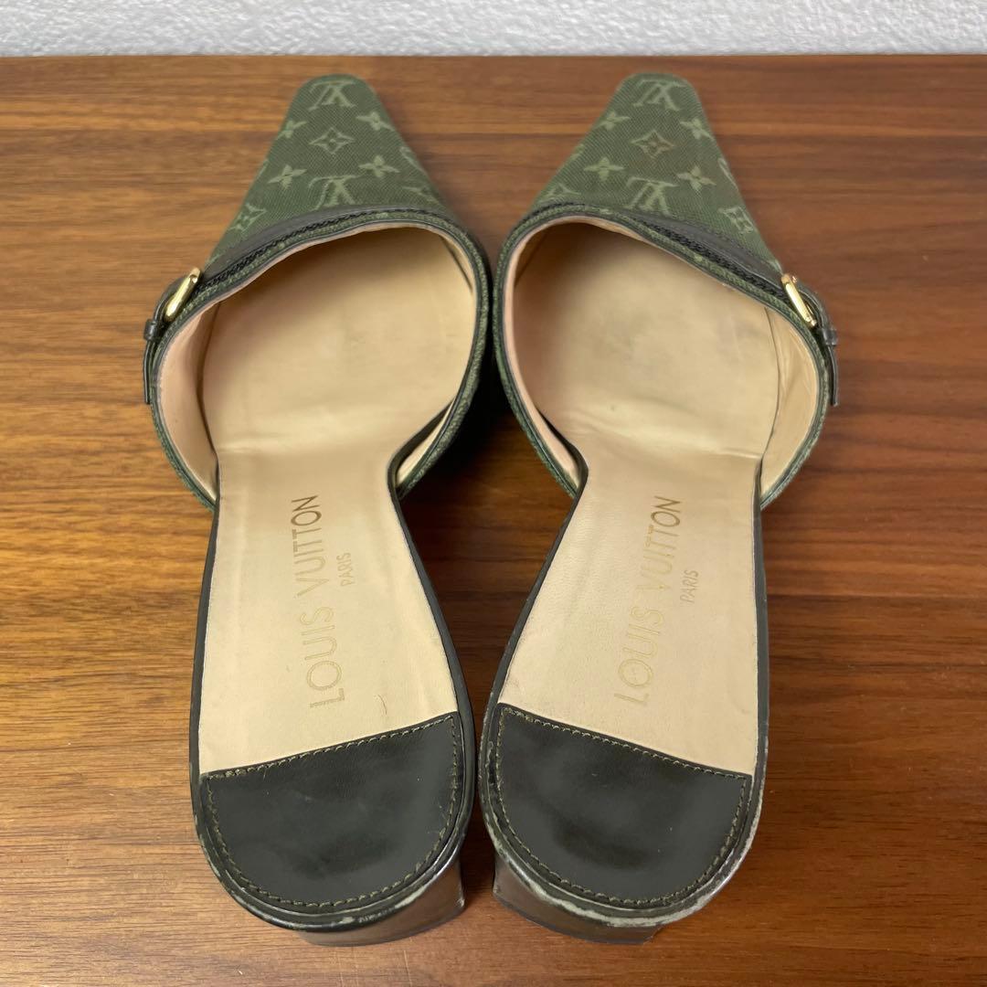 【良品】LOUIS VUITTON★ミュール　モノグラム　ベルト　キャンパス