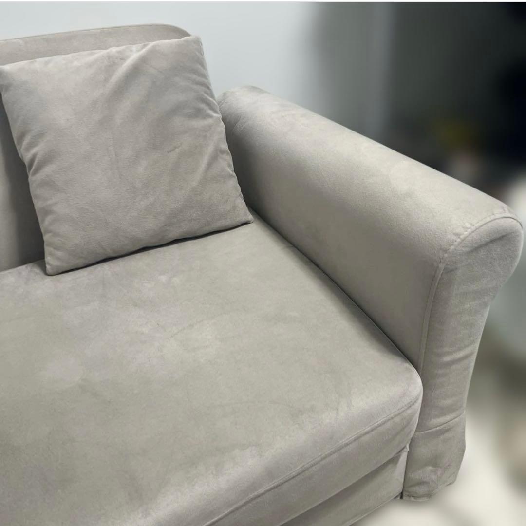 韓国インテリア風スカートソファ [幅128] ベージュ LOWYAソファベッド