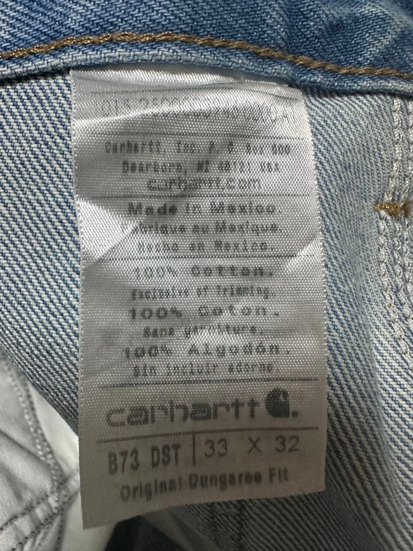 色落ち抜群 Carhartt ダブルニーペインターパンツ デニム 33x32