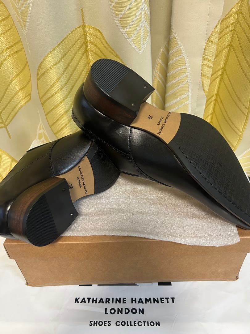 KATHARINE HAMNETT ブラックレザーシューズ　26cm