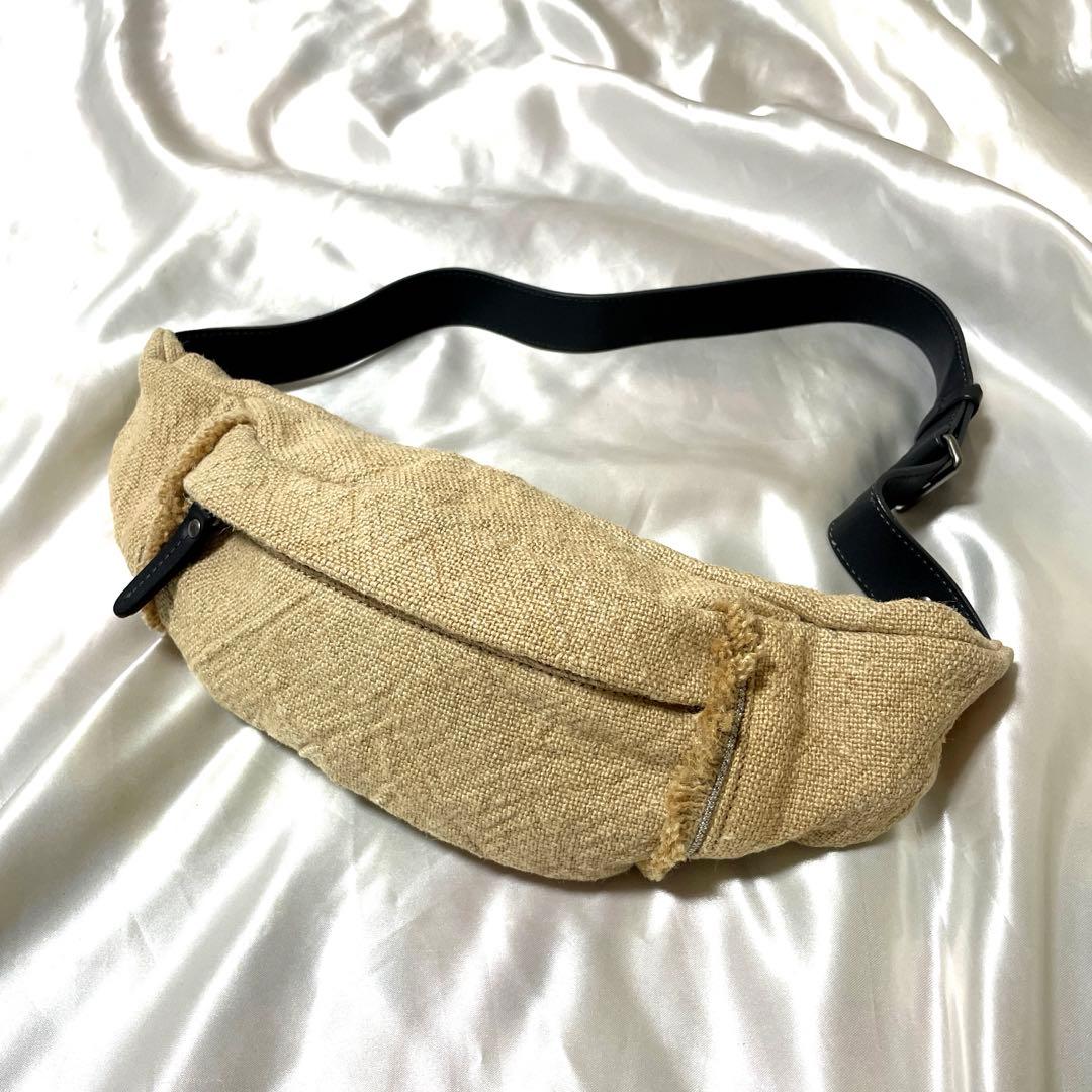 美品　15SS ブルネロクチネリ　フリル　ビーズ　ウエストバッグ　ボディバッグ