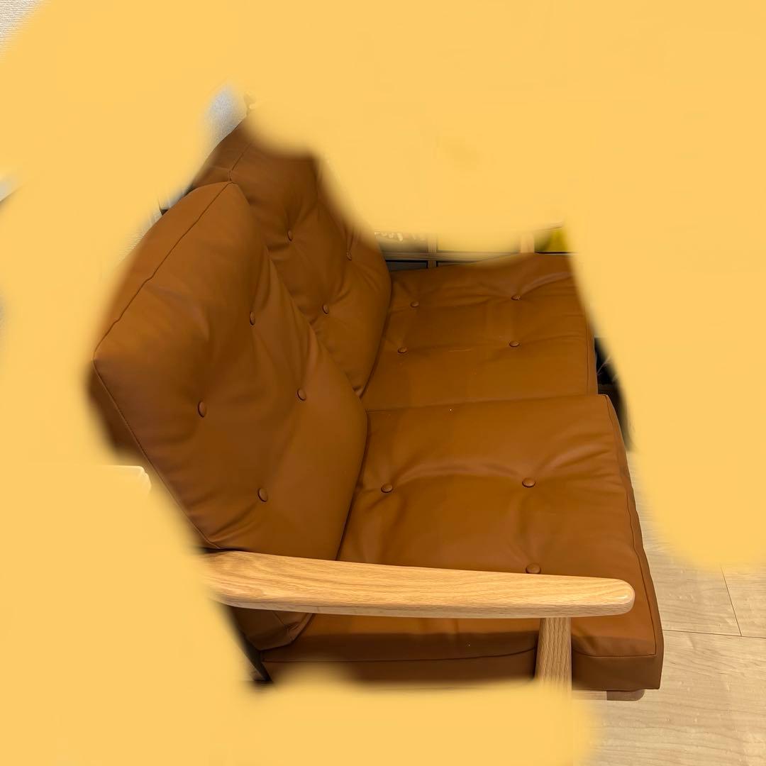 マルニ60 ブラウン 合成皮革 2人掛けソファ