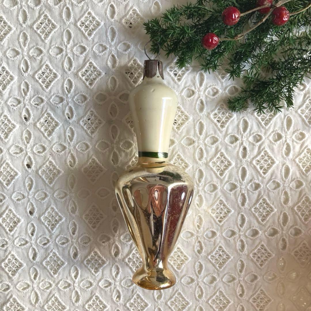 ツリー型ボックス入りアンティークガラスクリスマスオーナメント18個セット【A】大