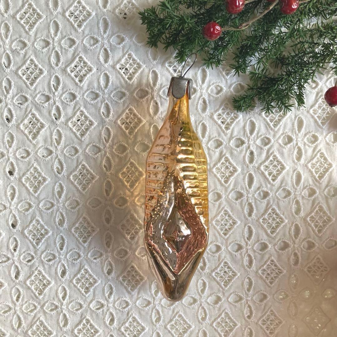 ツリー型ボックス入りアンティークガラスクリスマスオーナメント18個セット【A】大