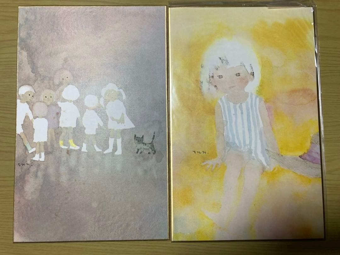 『いわさきちひろのせかい』他 色紙28枚 本１冊【おまけ】専用額