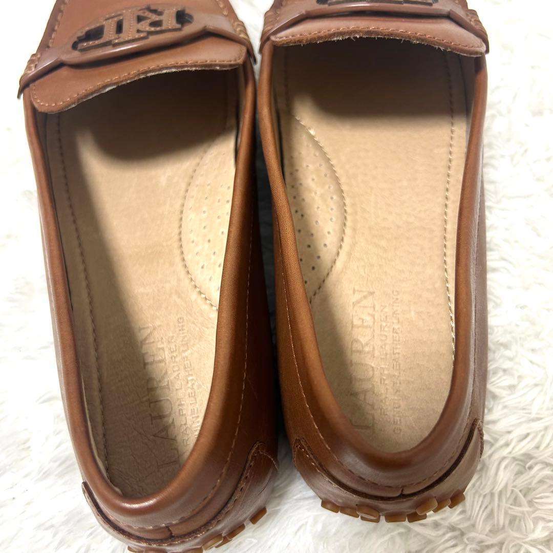 美品　LAUREN ラルフローレン　ローファー　ドライビング　本革　茶　38.5