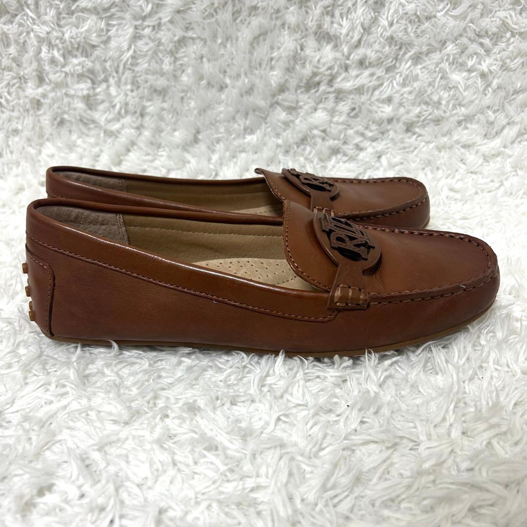 美品　LAUREN ラルフローレン　ローファー　ドライビング　本革　茶　38.5
